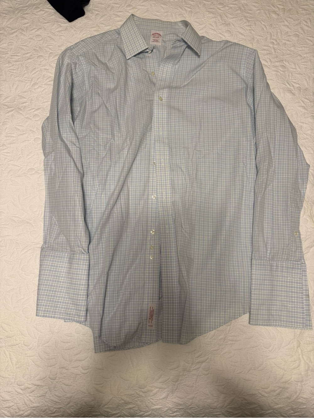 Brooks Brothers Light Blue Plaid Dress Shirt